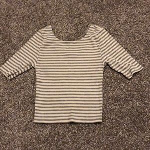 F21 Striped Cropped Tee